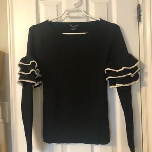 Club Monaco XS Sweater with Ruffle Sleeves